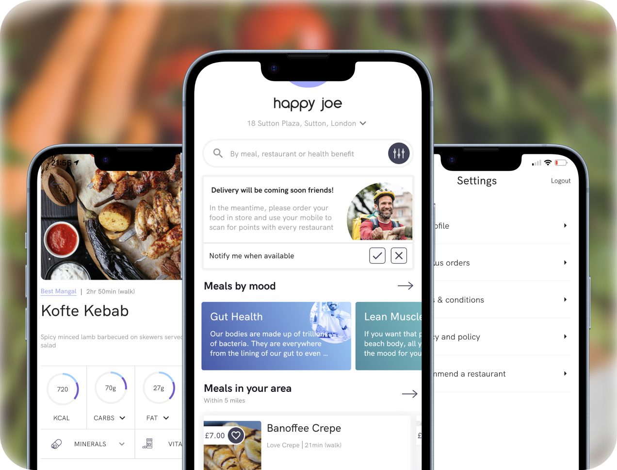 Happy Joe Food Delivery App.